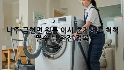나주 금천면 원룸 이사, 혼자서도 척척! 필수 팁 완전 정복!